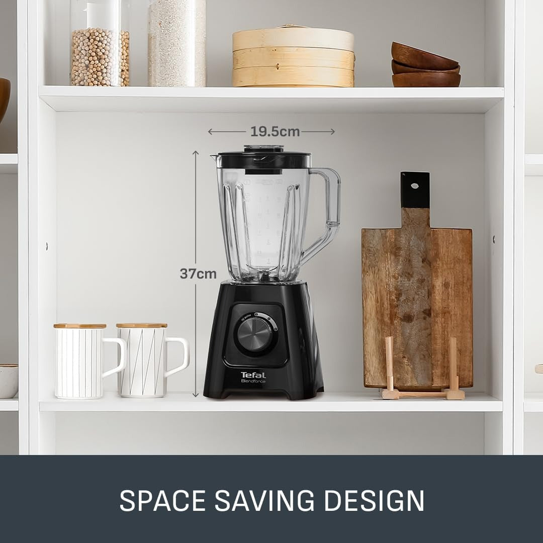 Tefal Blendforce II Blender – 1.25L, 600W, Ice Crush & Smoothies, Black