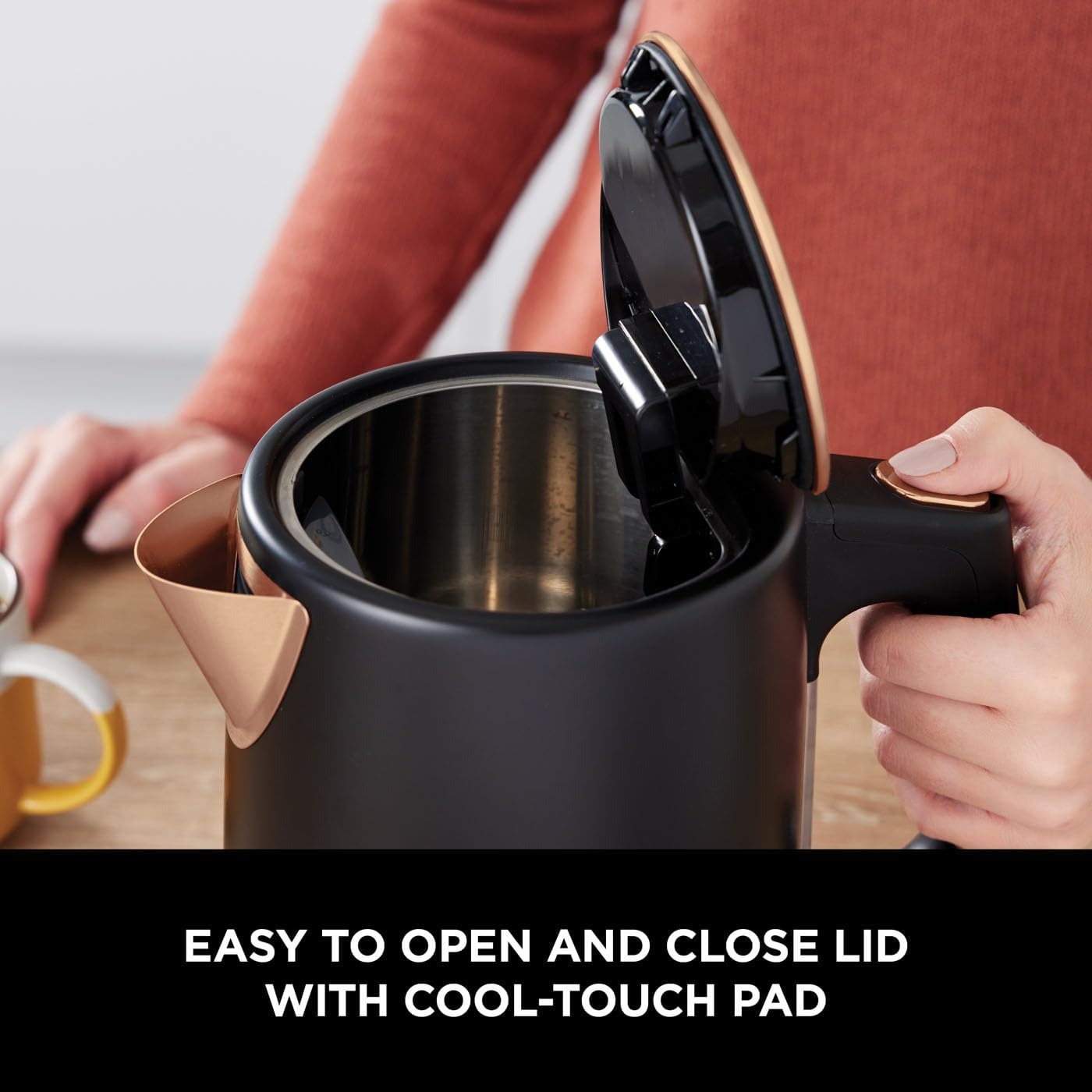 Ninja Perfect Temperature Kettle – 1.7L, Rapid Boil, LED Display, Black & Copper