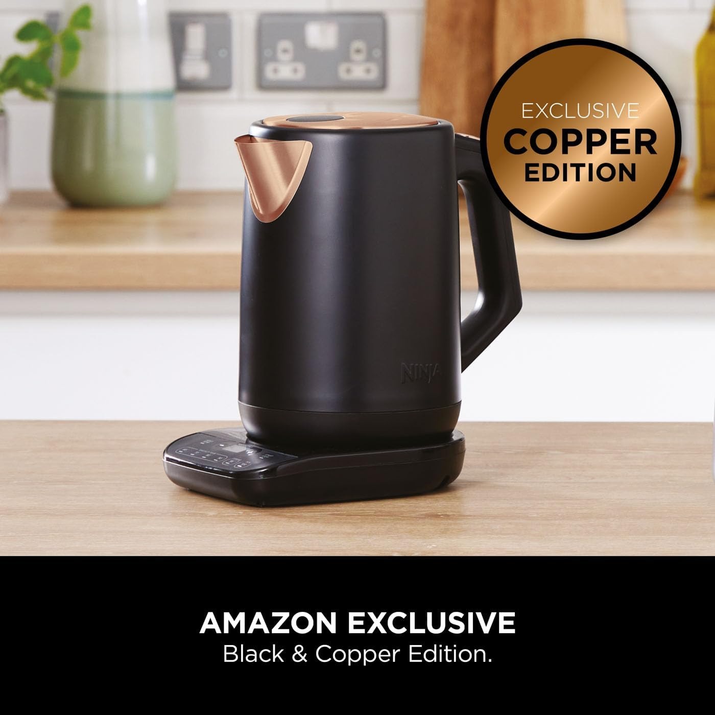 Ninja Perfect Temperature Kettle – 1.7L, Rapid Boil, LED Display, Black & Copper