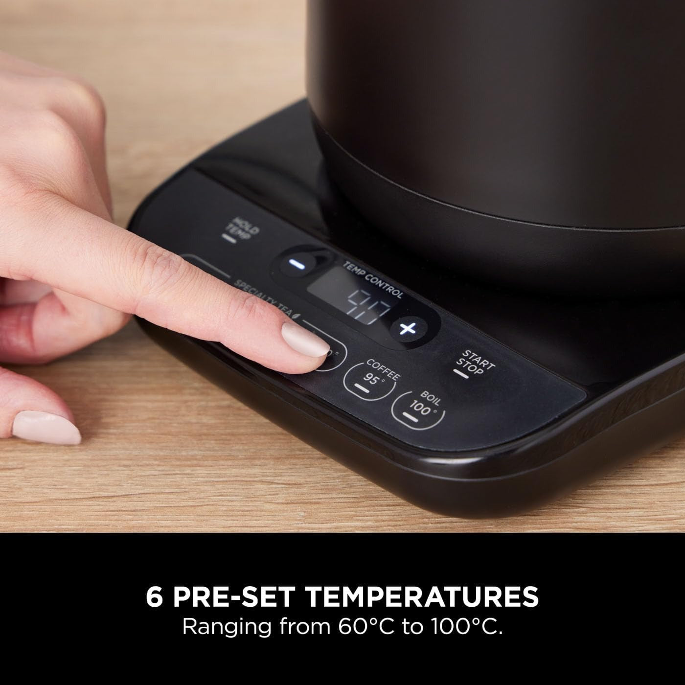 Ninja Perfect Temperature Kettle – 1.7L, Rapid Boil, LED Display, Black & Copper