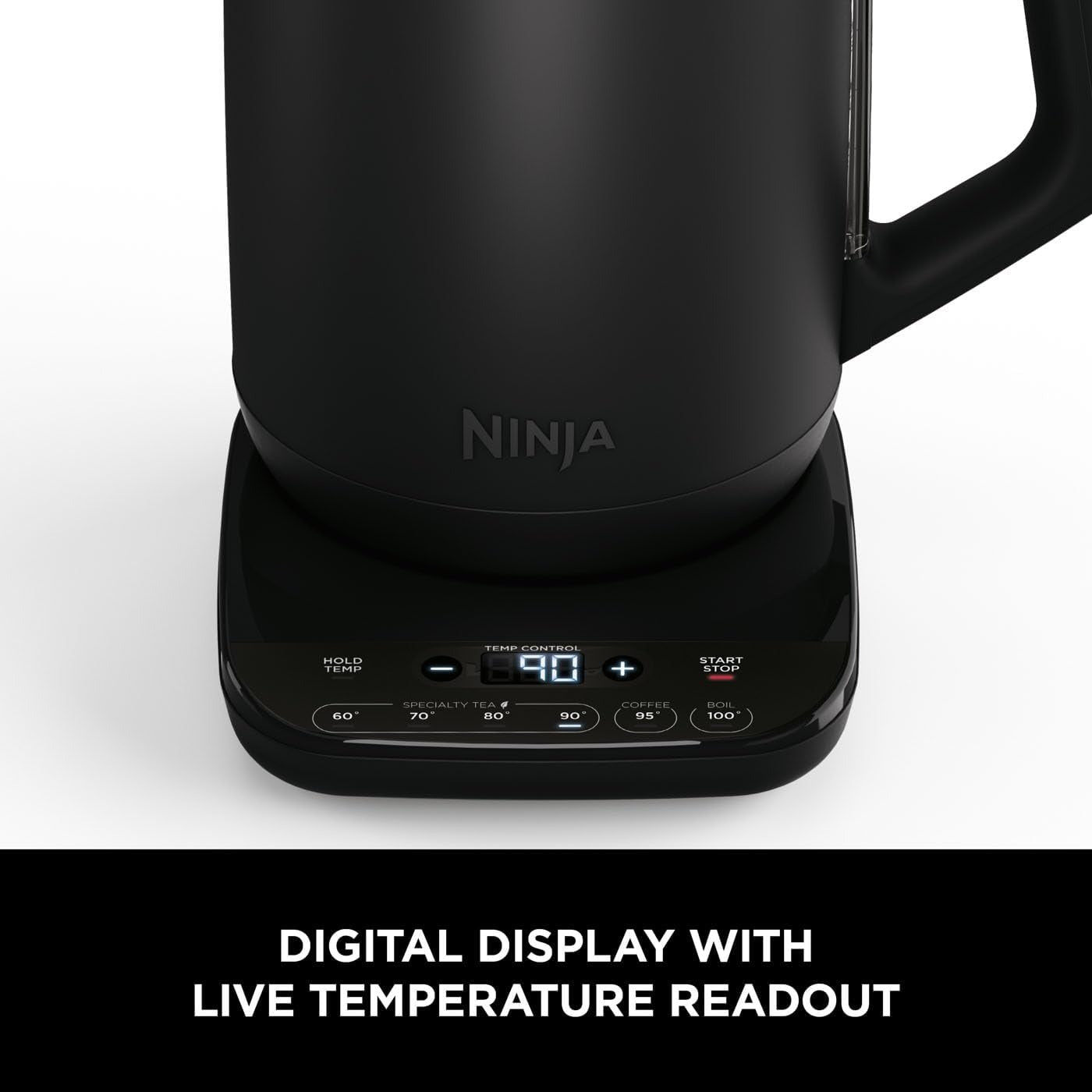 Ninja Perfect Temperature Kettle – 1.7L, Rapid Boil, LED Display, Black & Copper