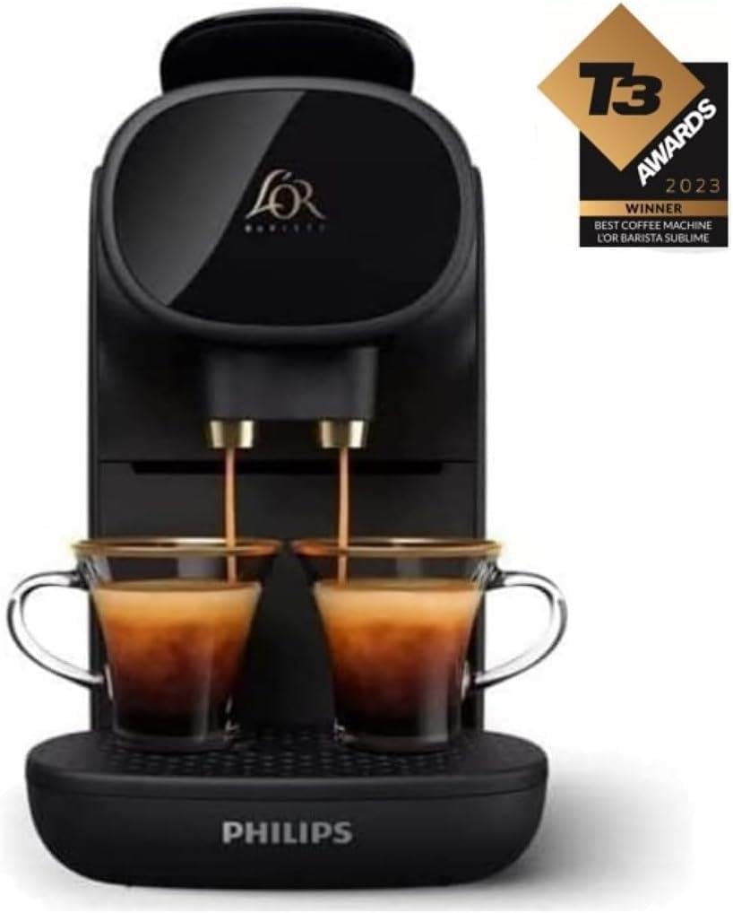 Philips L’OR Barista Sublime Capsule Coffee Machine – Double Shot, 19 Bar, Black