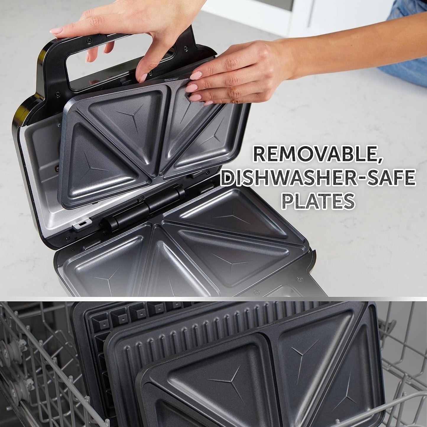 Breville 3-in-1 Ultimate Snack Maker – Toastie, Waffle & Panini Press, Black & Stainless Steel [VST098]