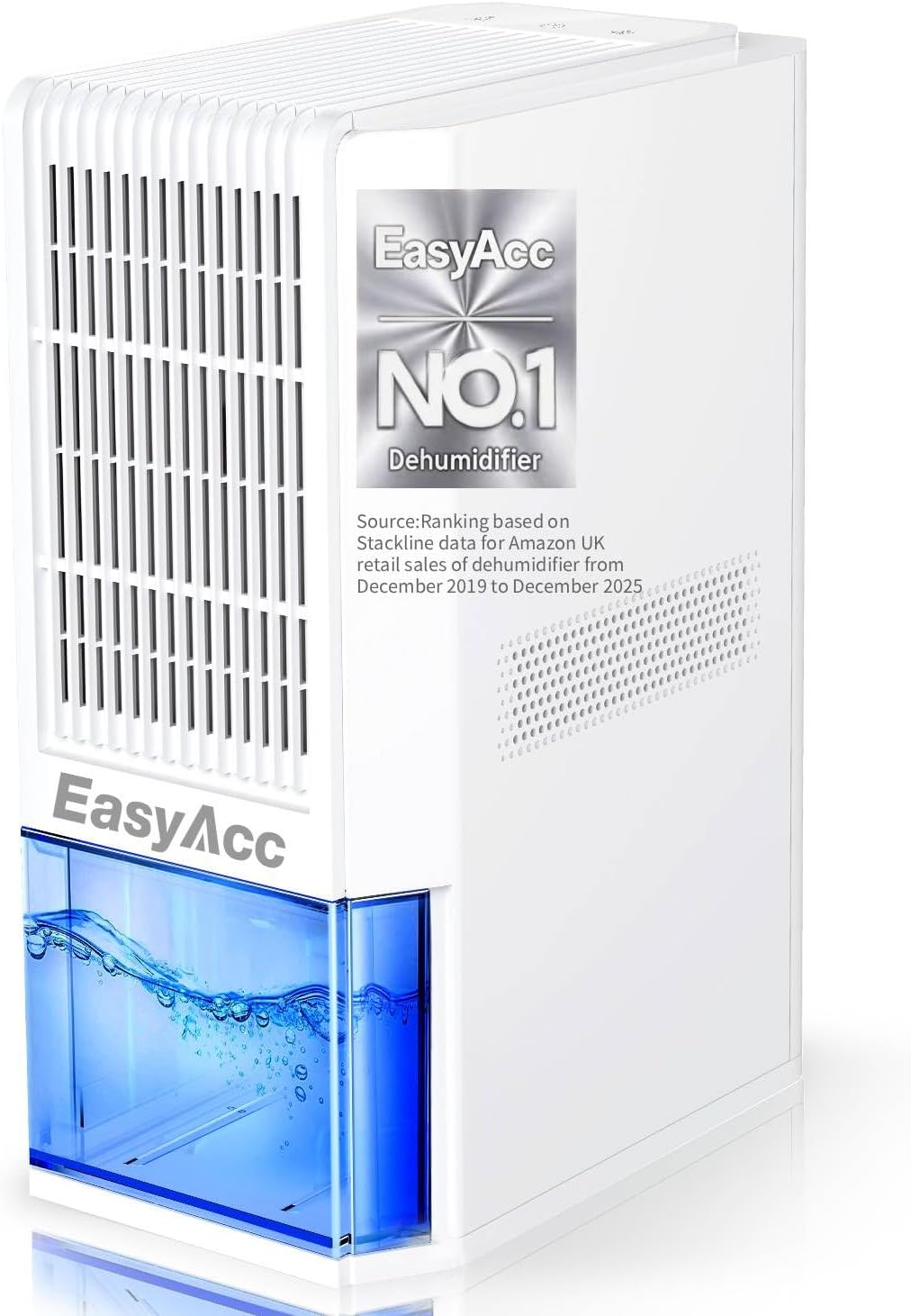EasyAcc 1200ml Mini Electric Dehumidifier – Ultra Quiet, Auto Shut-Off, LED Night Light, Portable