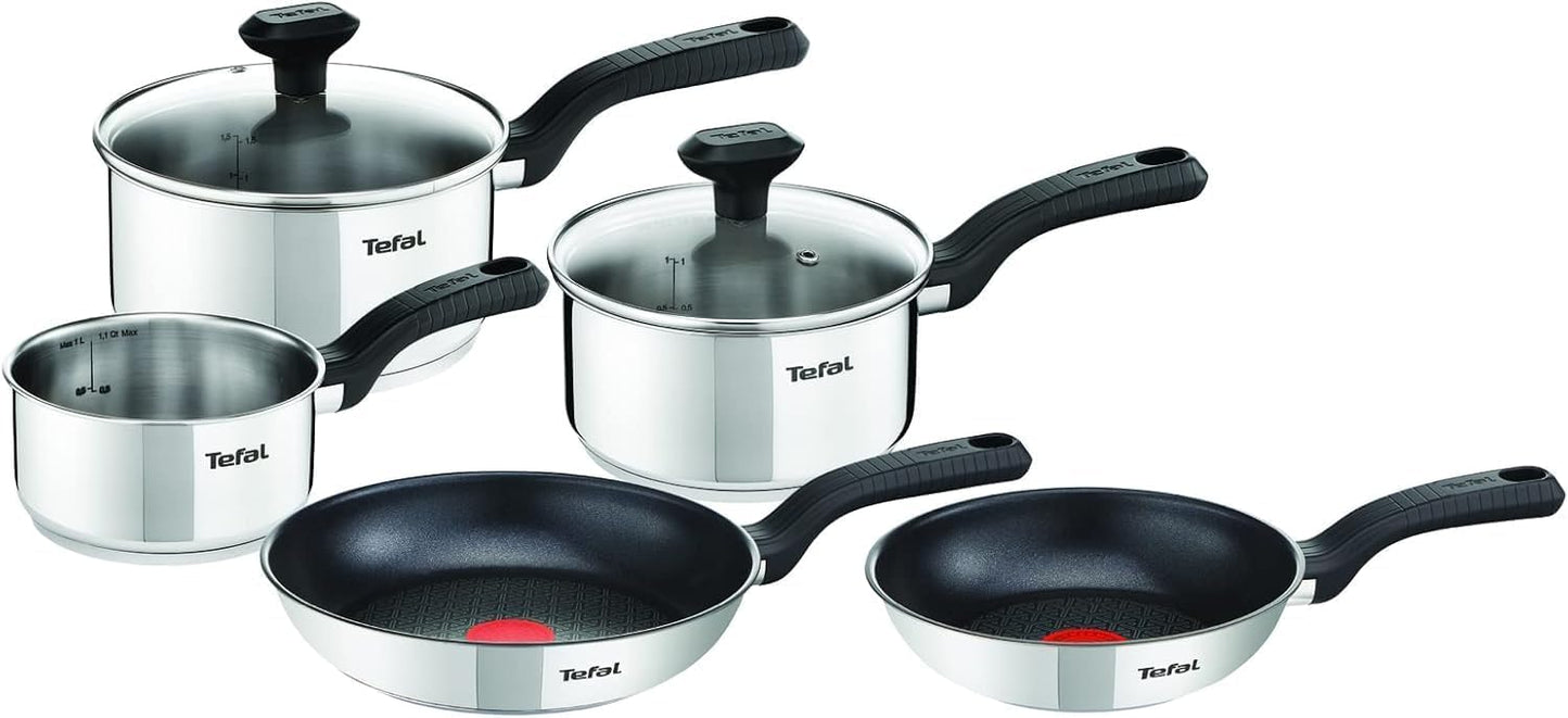 Tefal Comfort Max 5-Piece Stainless Steel Cookware Set – Induction Compatible, Non-Stick, Ergonomic Handles