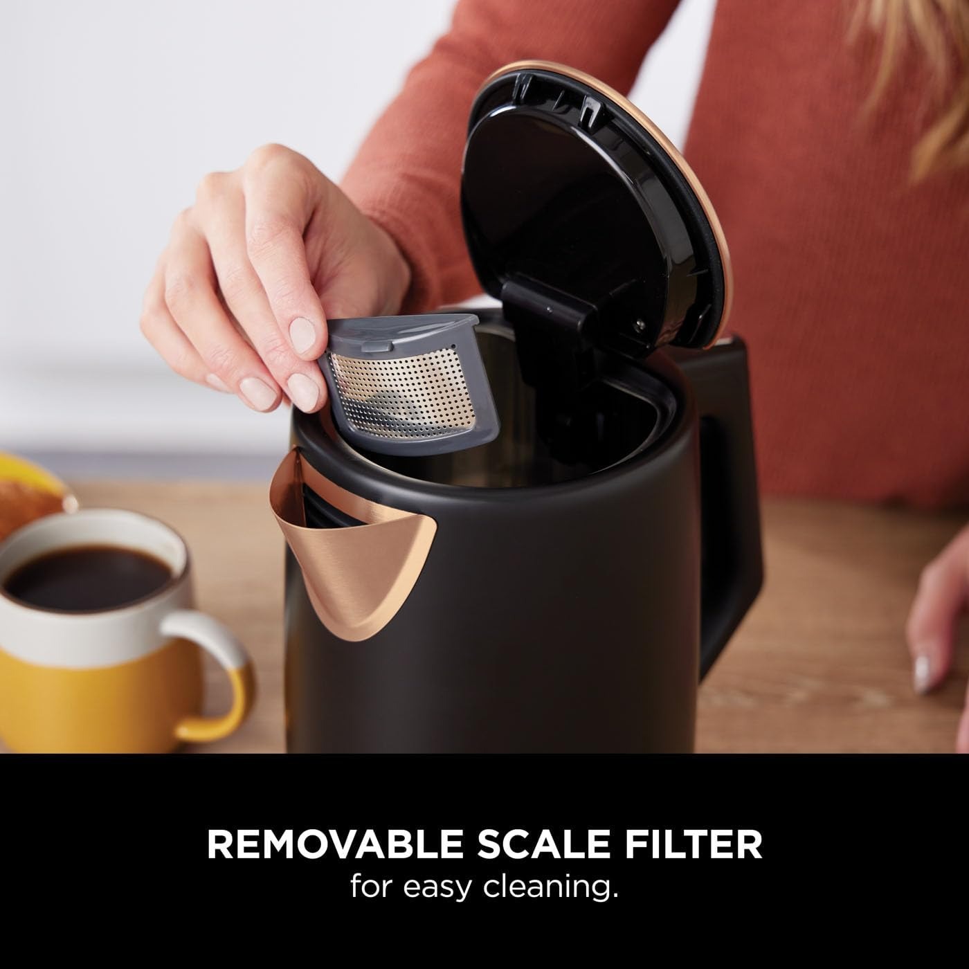 Ninja Perfect Temperature Kettle – 1.7L, Rapid Boil, LED Display, Black & Copper