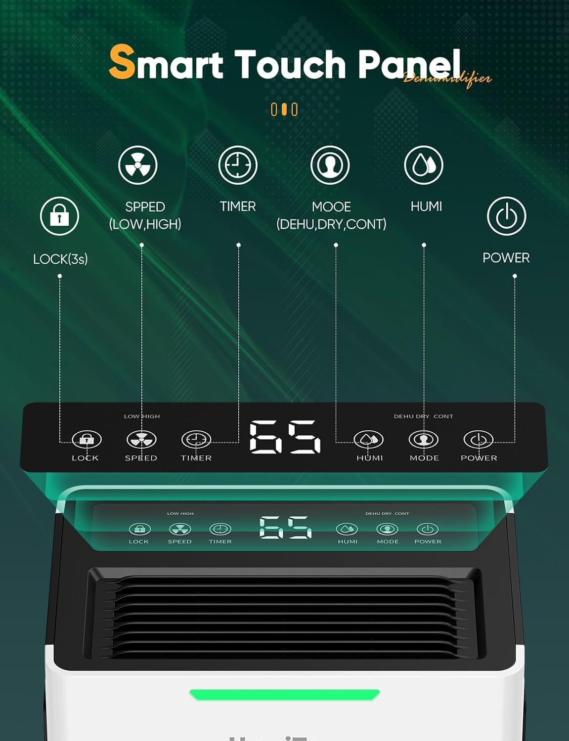 Compressor Dehumidifier for Home – Laundry Dry Mode, 6L/Day, Ultra-Quiet, Energy Efficient