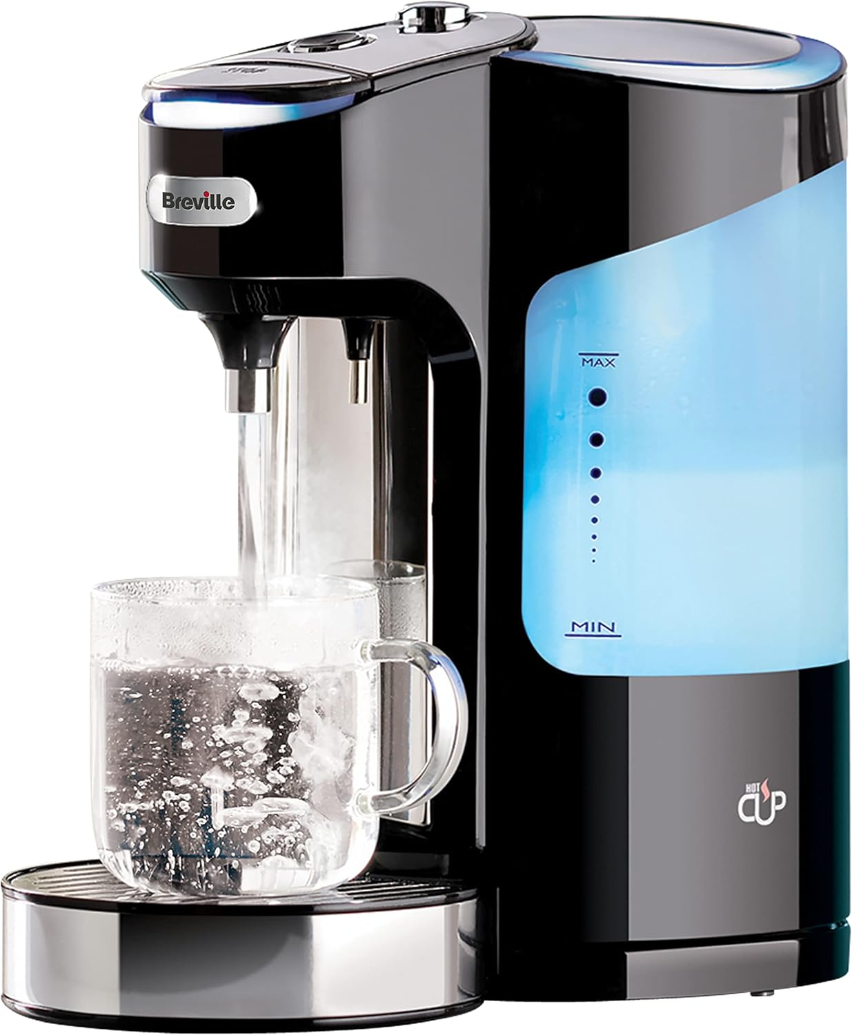 Breville HotCup Hot Water Dispenser – 2L, 3kW Fast Boil, Variable Cup Size, Black