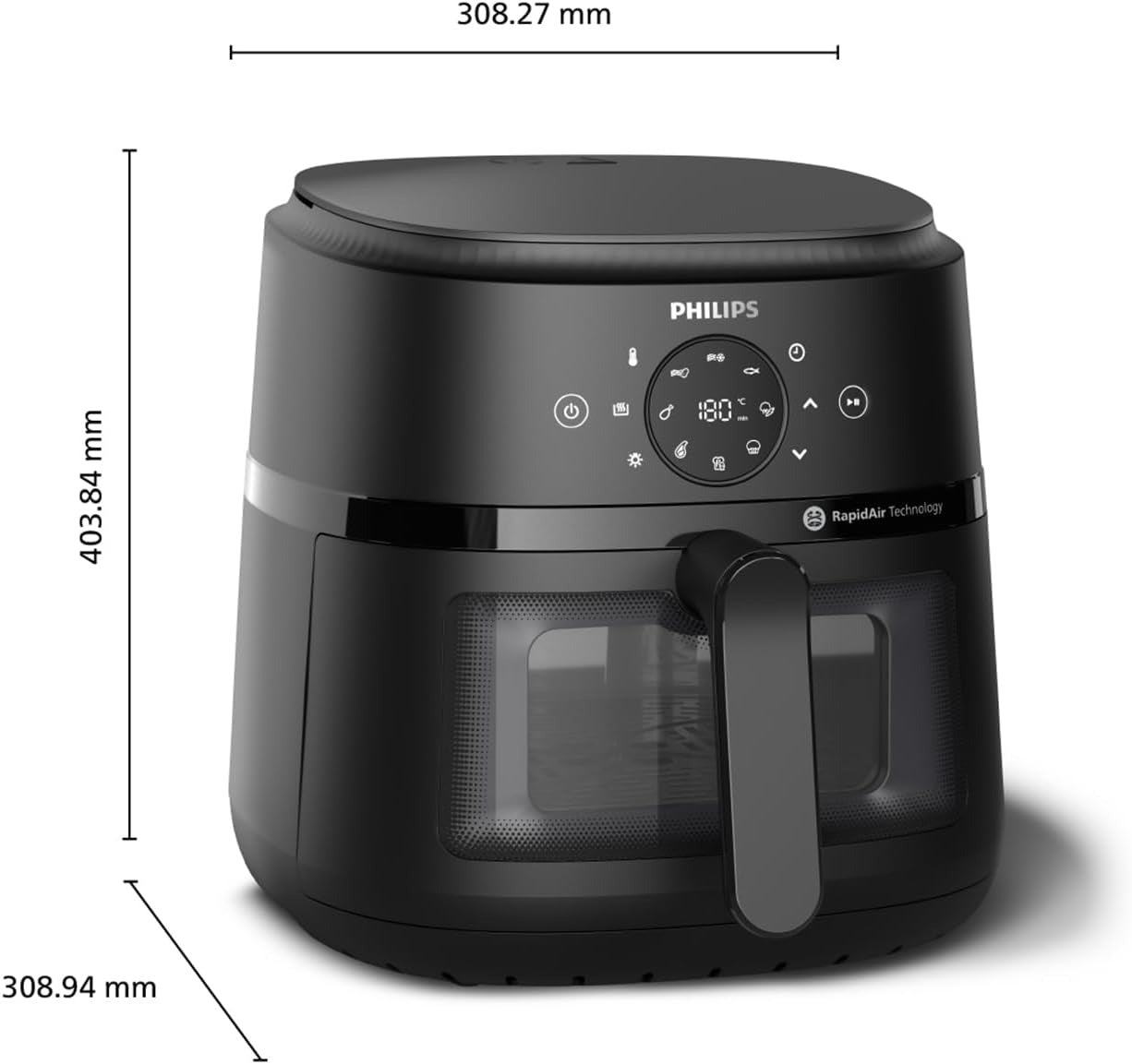Philips Air Fryer 2000 Series – 6.2L, RapidAir, 13-in-1, Touchscreen, Healthy Frying (NA230/09)