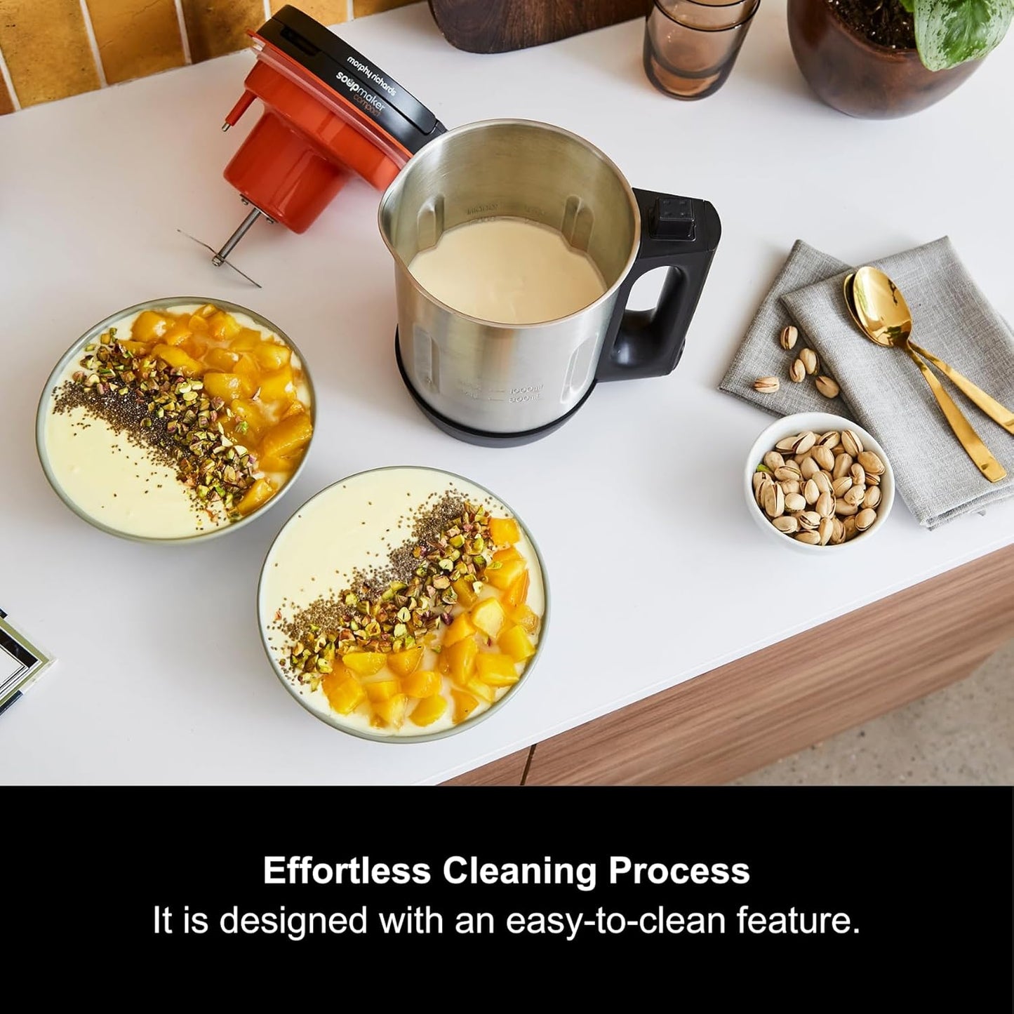 Morphy Richards Compact Soup Maker – 1L, 900W, LED Display, Stainless Steel