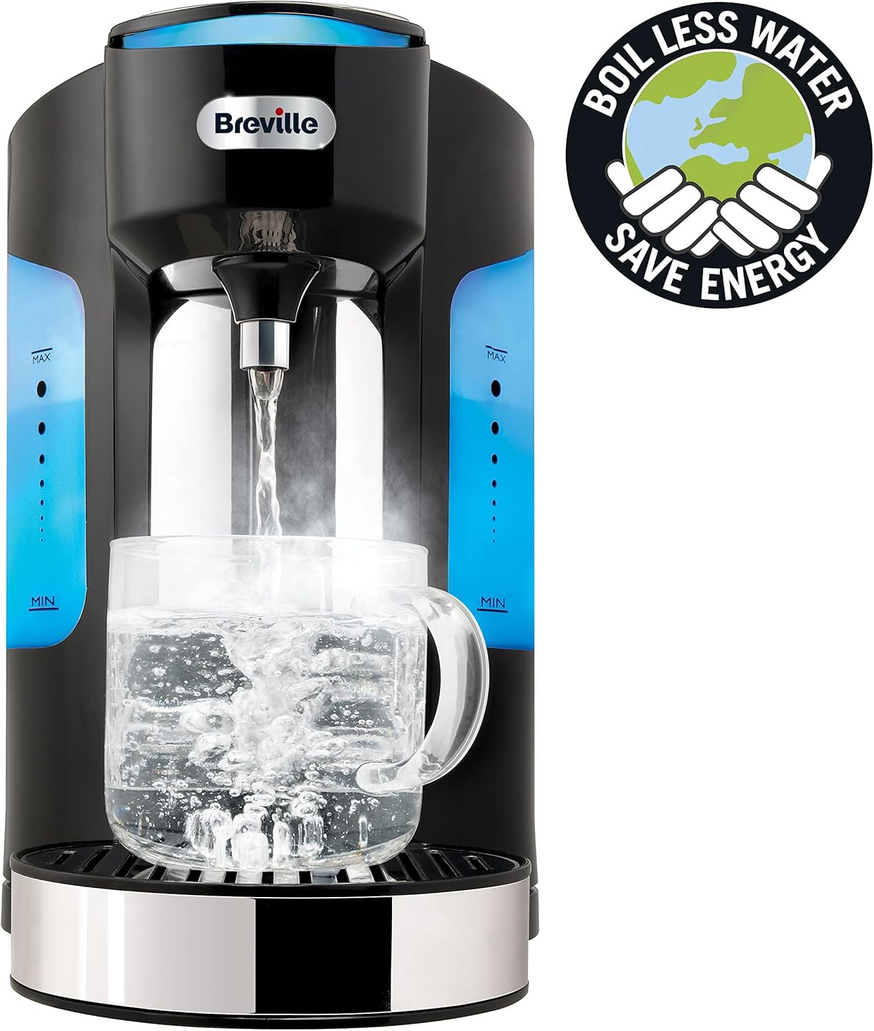 Breville HotCup Hot Water Dispenser – 2L, 3kW Fast Boil, Variable Cup Size, Black