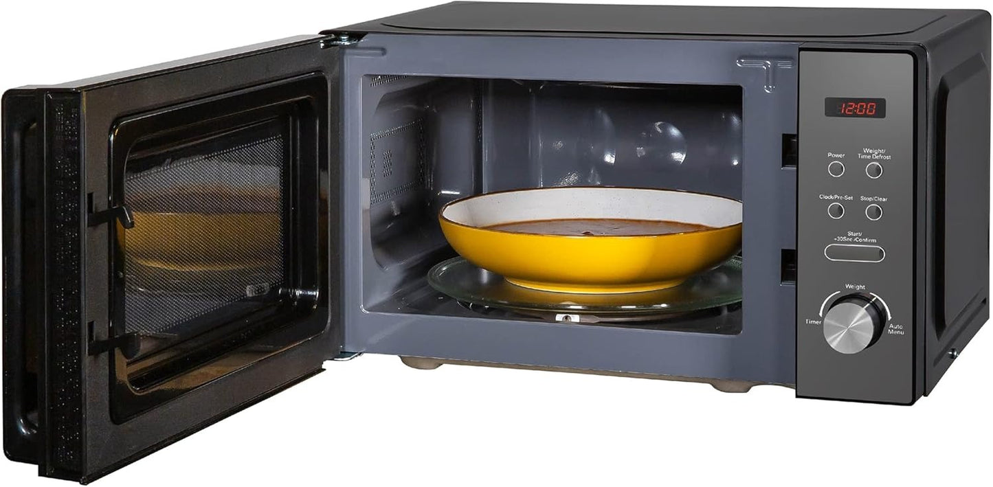 Russell Hobbs RHM2076B 20L Digital Microwave – 800W, 8 Auto Cook Menus, Black Mirror Finish